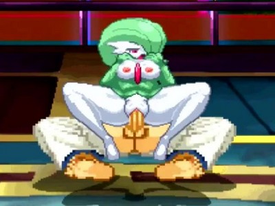 "ХХХ пародия на игру с Гардевуаром из Pokemon, в стиле 8-бит.